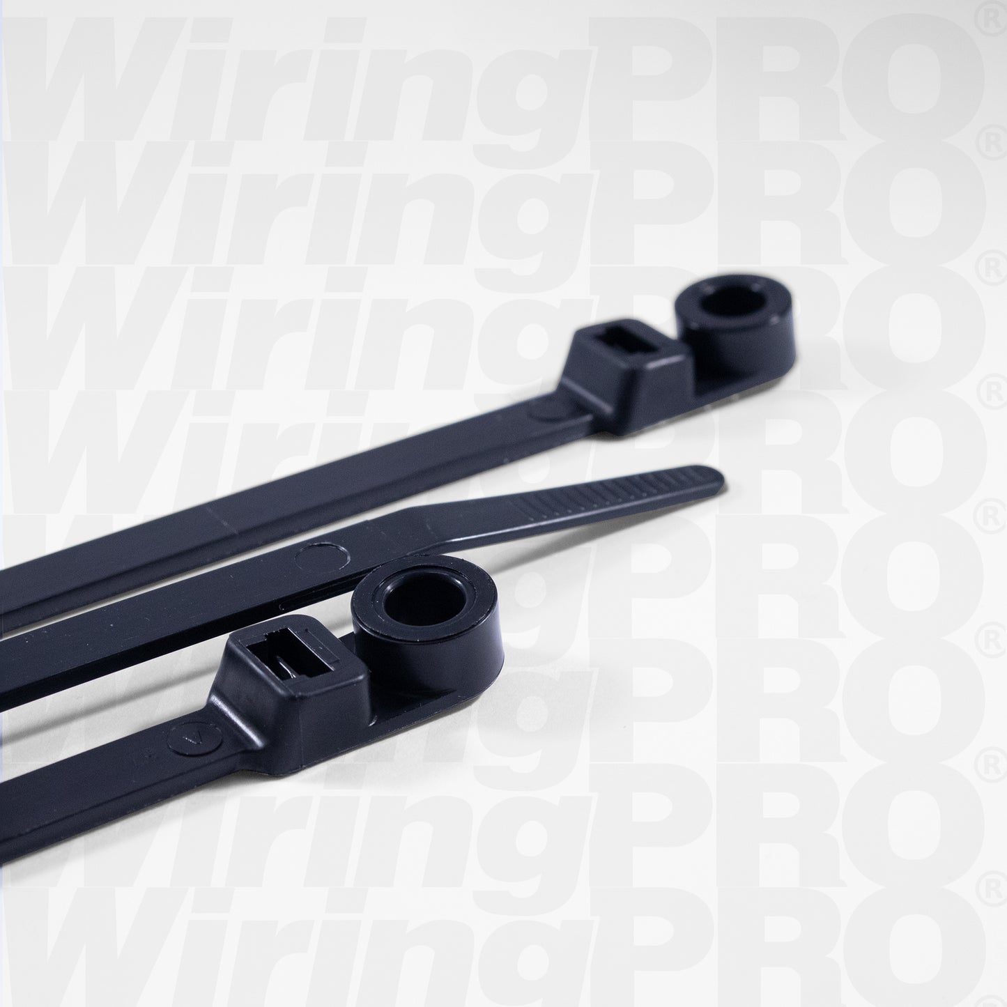 Mounting Hole Cable Ties - UV Black Nylon