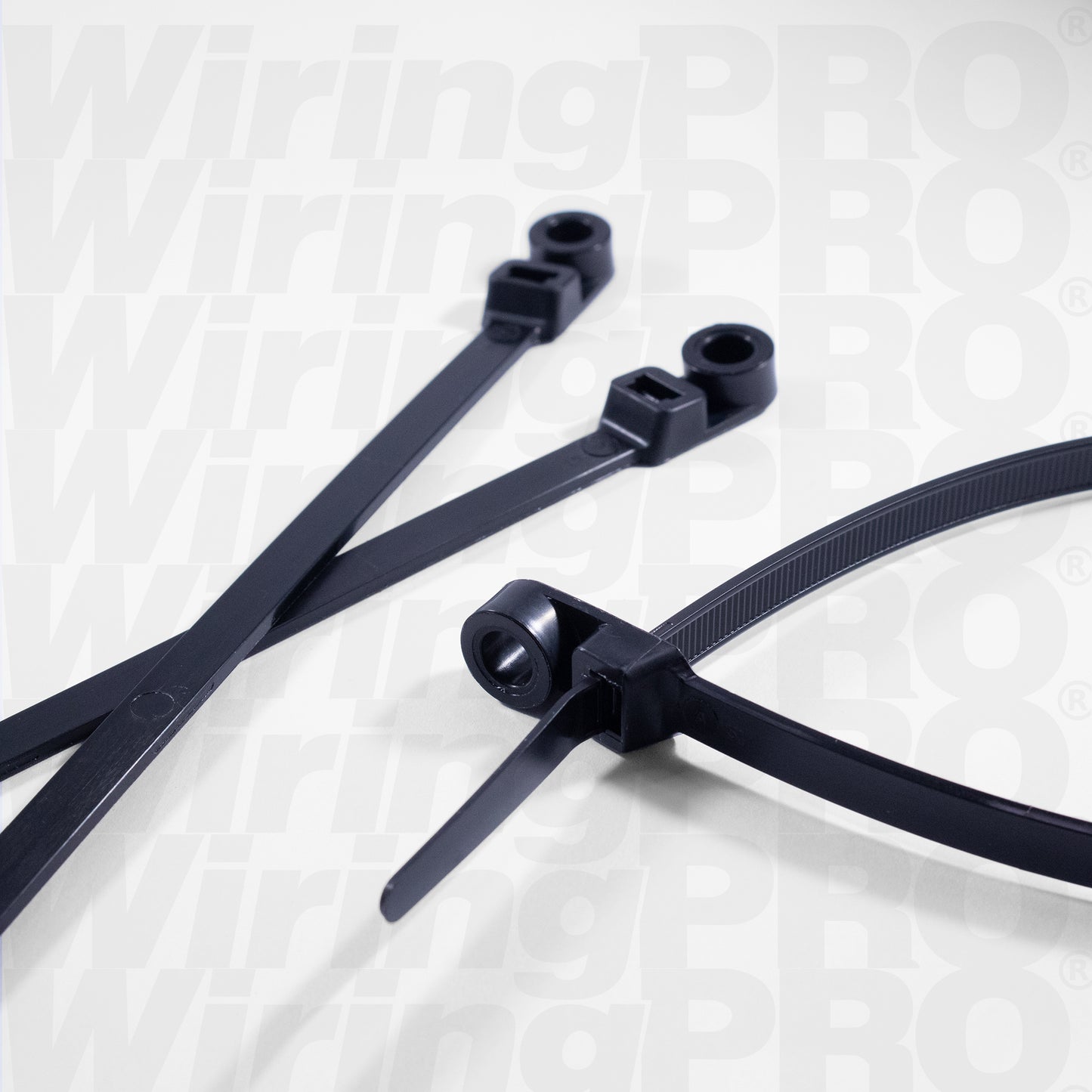 Mounting Hole Cable Ties - UV Black Nylon