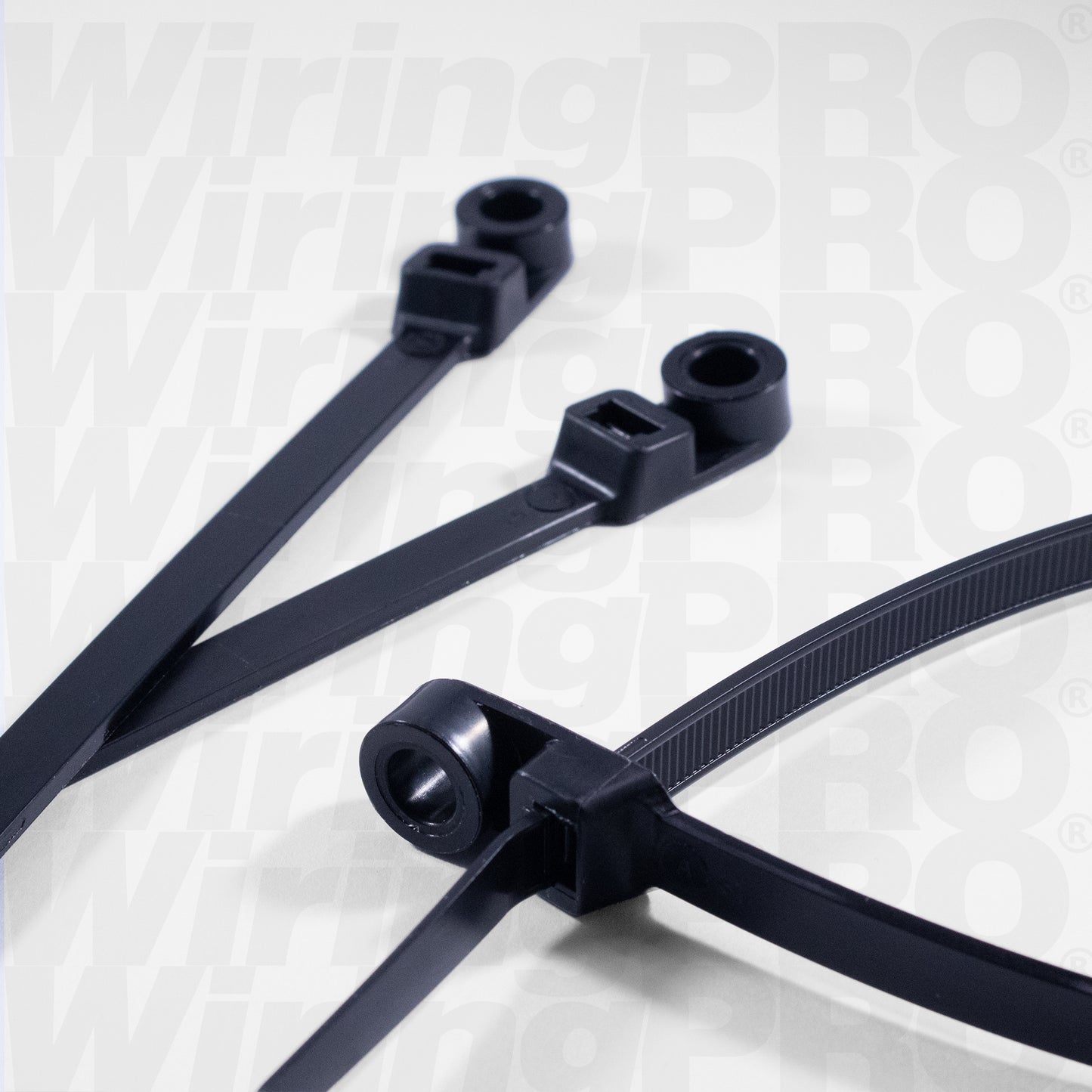 Mounting Hole Cable Ties - UV Black Nylon