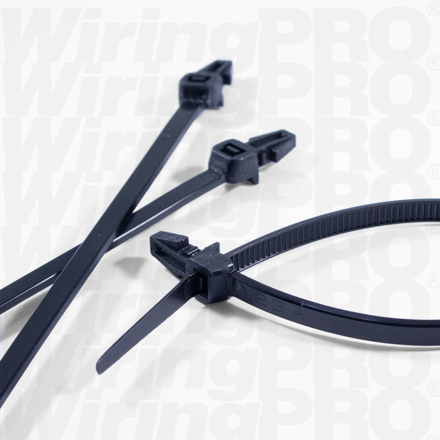 Push Mount Cable Ties- Black Nylon