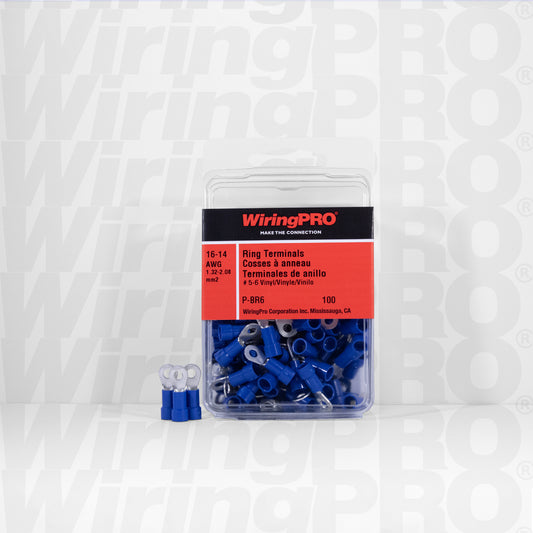 16-14 Ring Terminals - Vinyl Insulated