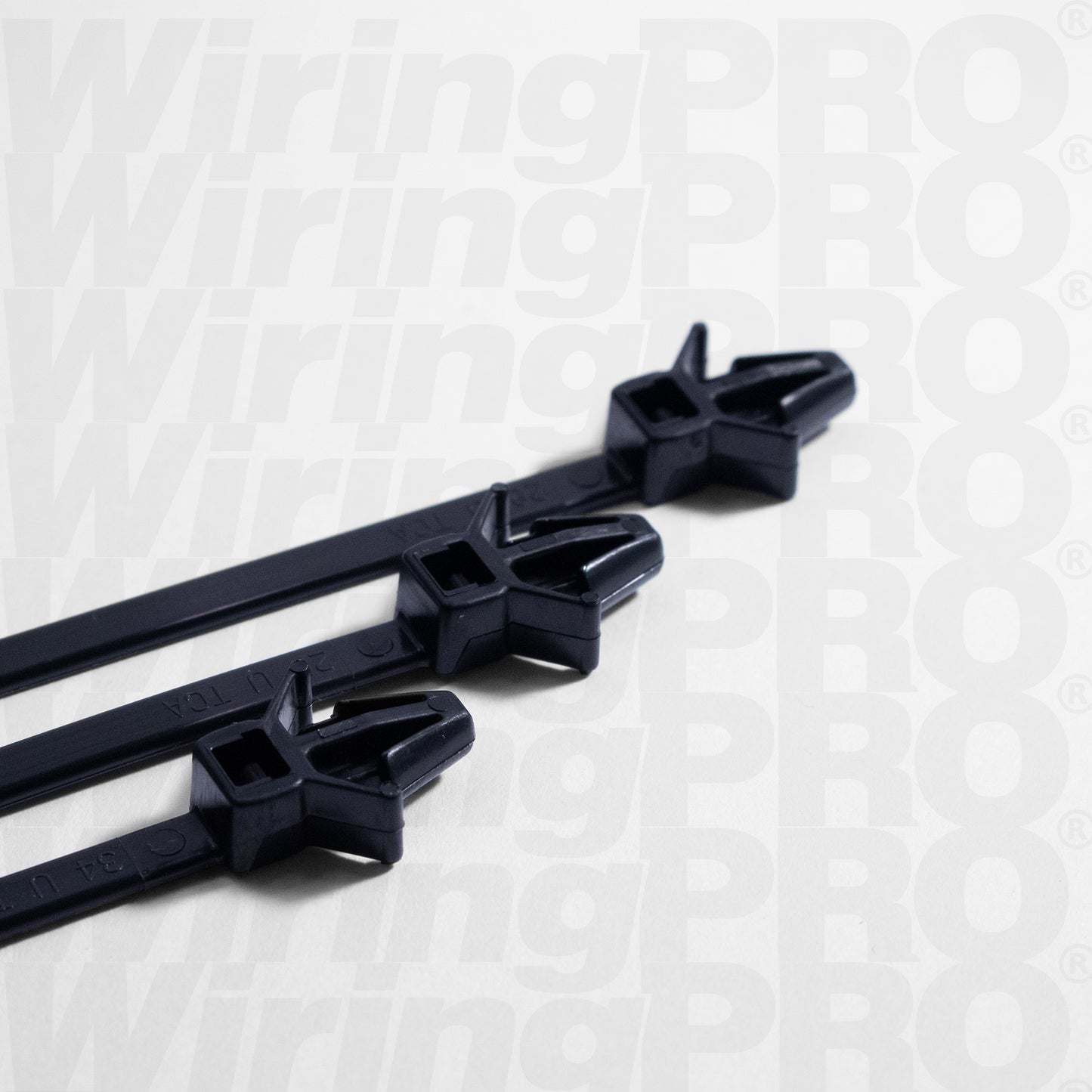 Push Mount Wing Cable Ties - Black Nylon