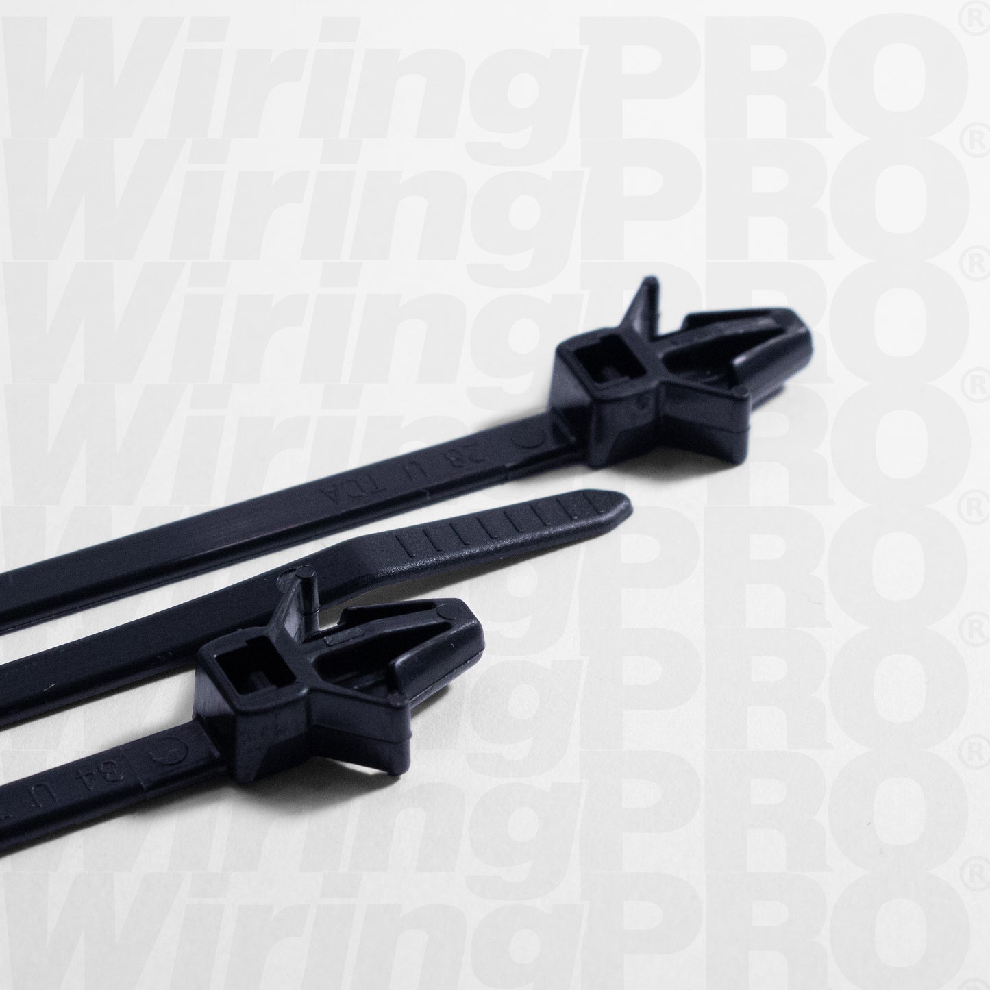 Push Mount Wing Cable Ties - Black Nylon