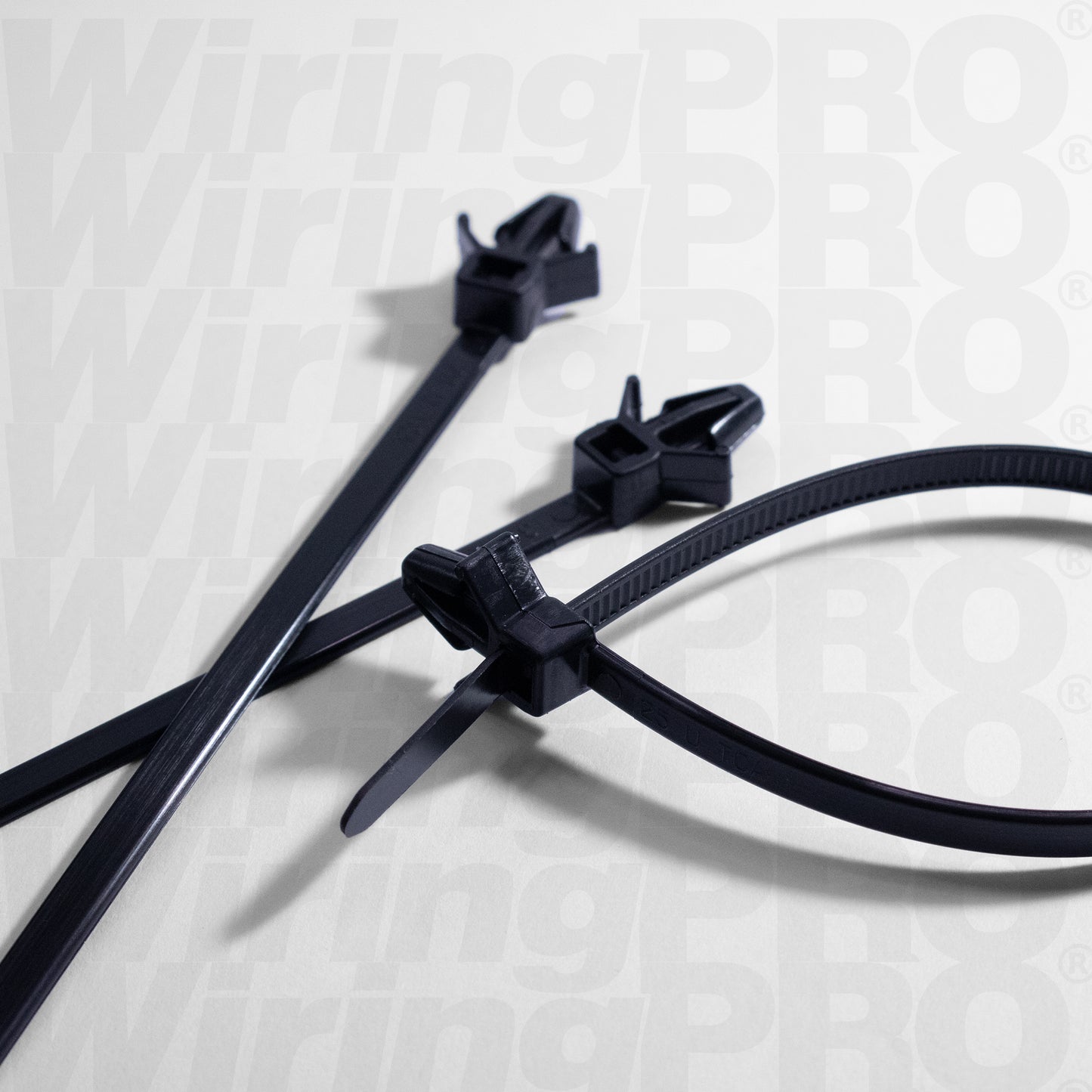 Push Mount Wing Cable Ties - Black Nylon