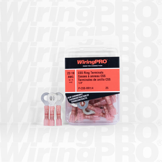 1/4 22-18 Ring Terminals - Crimp, Solder & Seal