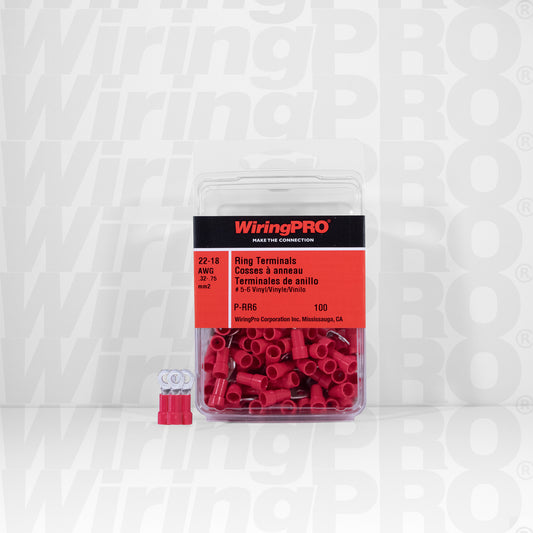 22-18 Ring Terminals - Vinyl Insulated