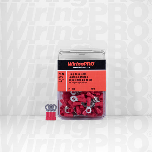 22-18 Ring Terminals - Vinyl Insulated