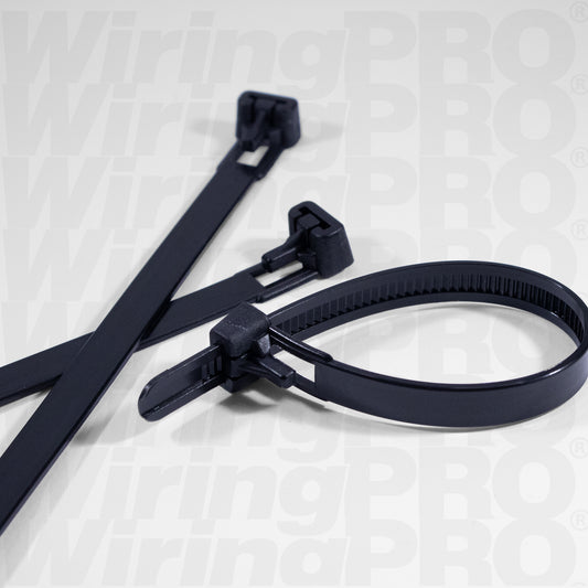 Releasable Cable Ties - Black Nylon